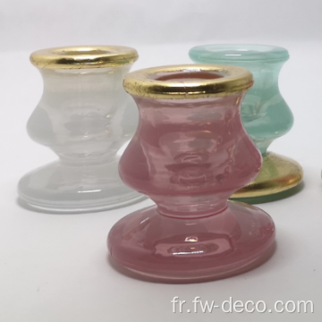 pot de bougette en verre de gobelet coloré